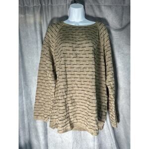 Karen Scott Petite Cotton Curved-Hem Tuck-Stitch Pullover Sweater, Sz XXL